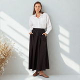 Xenia Cropped Shirt - Black & White