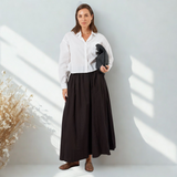 Xenia Cropped Shirt - Black & White