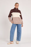 Varsity Sweater - Chocolate Mocha Stripe