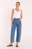 Lola Cropped Barrel Jean - Deep Blue