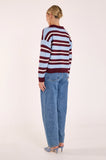 Stefi Knit - Wine Blue Stripe