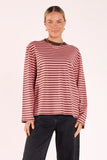 Carter Long Sleeve Tee - Chocolate Pink Stripe