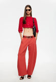 Sideline Jean - Porcelain & Crimson