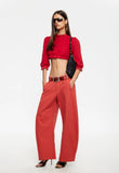 Sideline Jean - Porcelain & Crimson