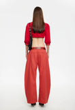 Sideline Jean - Porcelain & Crimson