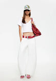 Sideline Jean - Porcelain & Crimson