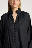 Bajau Button Shirt - Black & Savanna