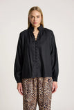 Bajau Button Shirt - Black & Savanna