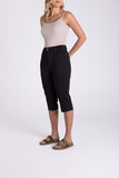 Sateen Capri Pant - Black & Sand