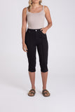 Sateen Capri Pant - Black & Sand