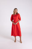 Linen Viscose Midi Dress - Sunset