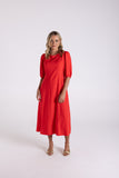 Linen Viscose Midi Dress - Sunset