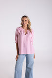 Linen Viscose Stripe Top - more colours