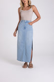 Jean Midi Skirt - Side Splits
