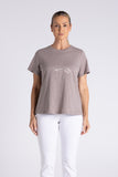 Crew Neck T-Shirt - Dove & White