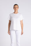 Crew Neck T-Shirt - Dove & White