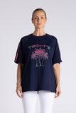 Malibu T-Shirt - Navy & White