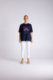 Malibu T-Shirt - Navy & White