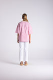 Striped Oversized T-Shirt - Black/Straw Marle & Fluro Pink/Straw Marle