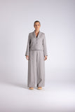 Tweed Linen Cropped Blazer - Dove & Milk
