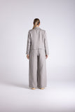 Tweed Linen Cropped Blazer - Dove & Milk