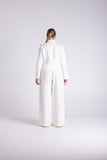Tweed Linen Cropped Blazer - Dove & Milk