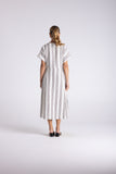 Midi Stripe Midi Dress - Milk/Chestnut