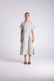 Midi Stripe Midi Dress - Milk/Chestnut