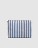 Nala Makeup Bag - Beige Stripe & Persian Blue Stripe