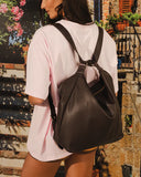 Miley Convertible Backpack - Black & Chocolate