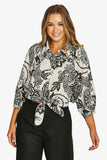 Bohemia Tie Top - Black/Flax