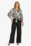 Bohemia Tie Top - Black/Flax