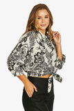 Bohemia Tie Top - Black/Flax