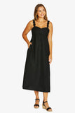 Wave Strap Dress - Black