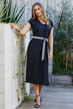 Ric Rac Detail Dress - Black