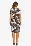 Lush Mono Gather Dress - Black/Ecru