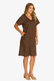 Flutter Sleeve Dress - Chocolate