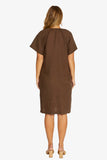 Flutter Sleeve Dress - Chocolate