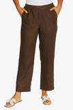 7/8 Linen Core Pant - Chocolate & Natural