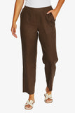 7/8 Linen Core Pant - Chocolate & Natural