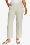 7/8 Linen Core Pant - Chocolate & Natural