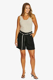 Contrast Stitch Short - Black & Nat Flax
