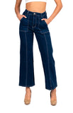 Tina Wide Leg Jean - Dark Blue