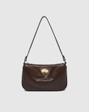 Greta Shoulder Bag - Chocolate & Red