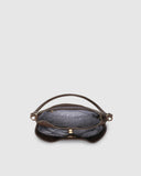 Greta Shoulder Bag - Chocolate & Red