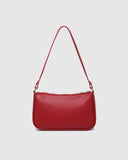 Greta Shoulder Bag - Chocolate & Red