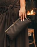 Maya Clutch - Chocolate & Nude