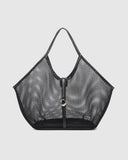 Calypso Mesh Tote Bag - Black & Olive