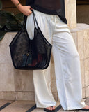 Calypso Mesh Tote Bag - Black & Olive