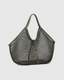 Calypso Mesh Tote Bag - Black & Olive